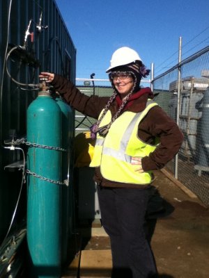 Dr Julie Pearce at a field test site in Victoria.